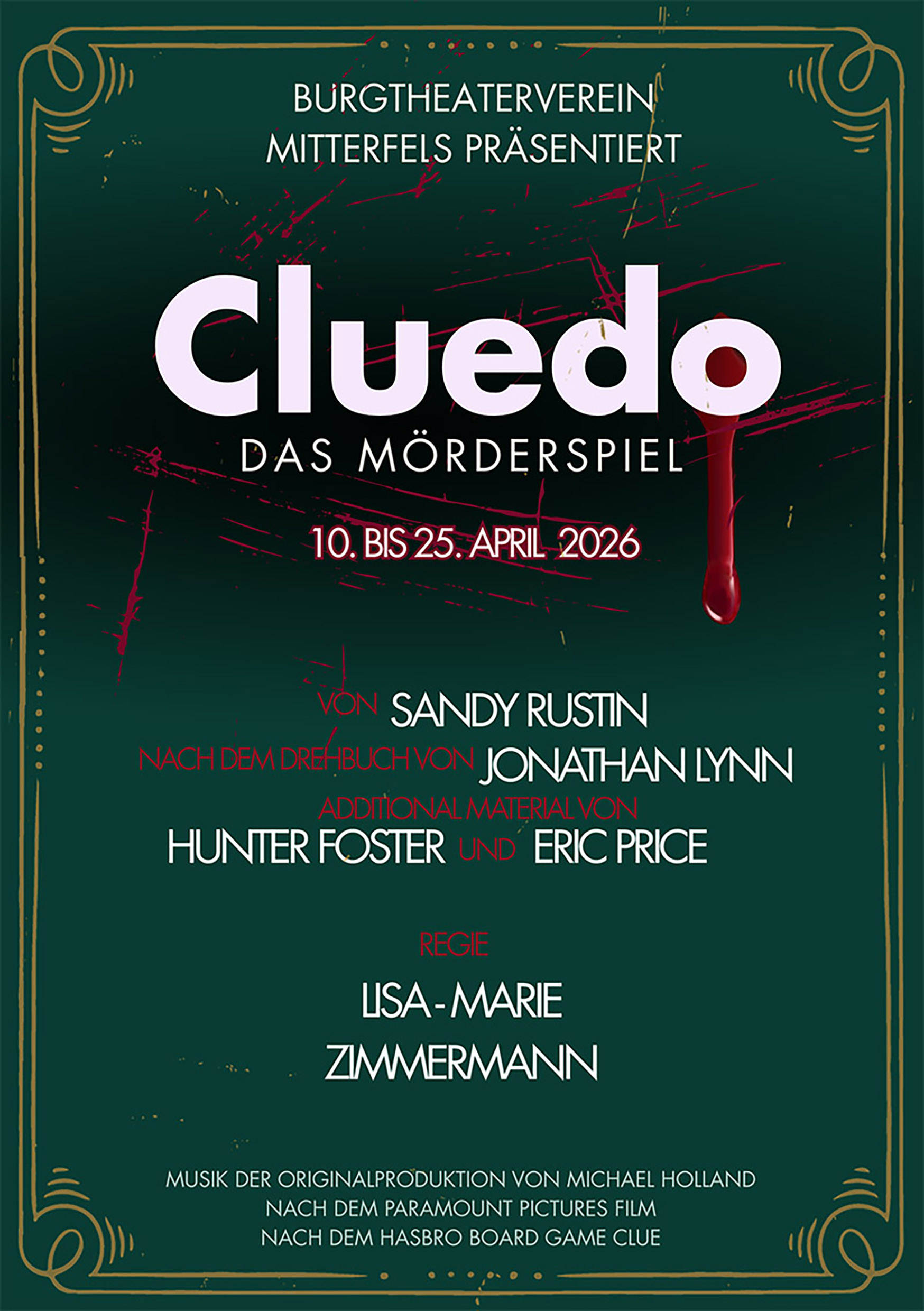 Programmheft zu Cluedo – Das Mörderspiel